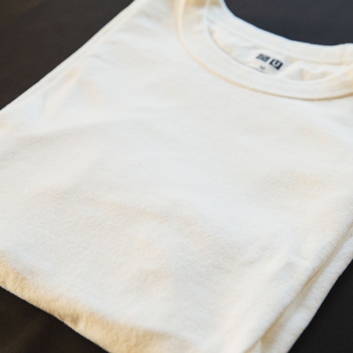 Folded cream cotton t-shirt