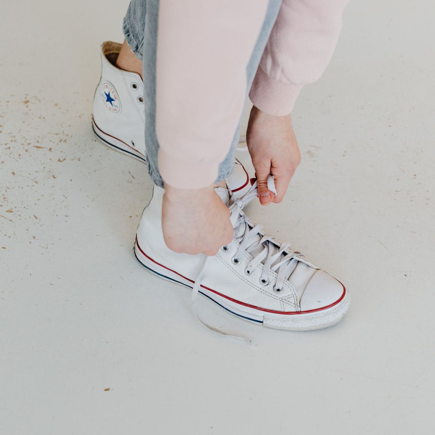 White canvas sneakers