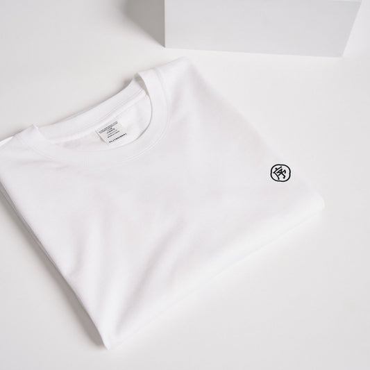 Folded white cotton t-shirt