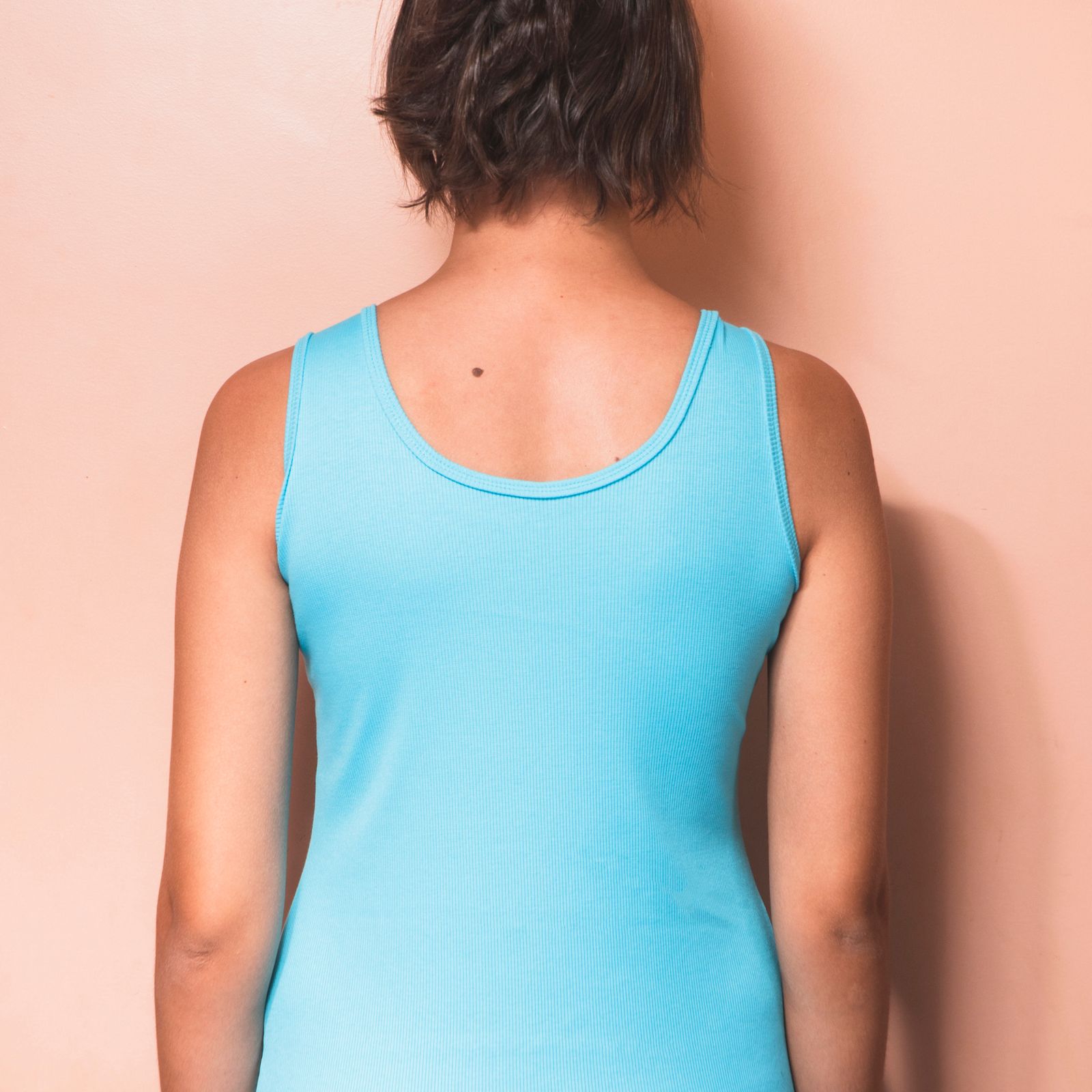 Turquoise ribbed tank top