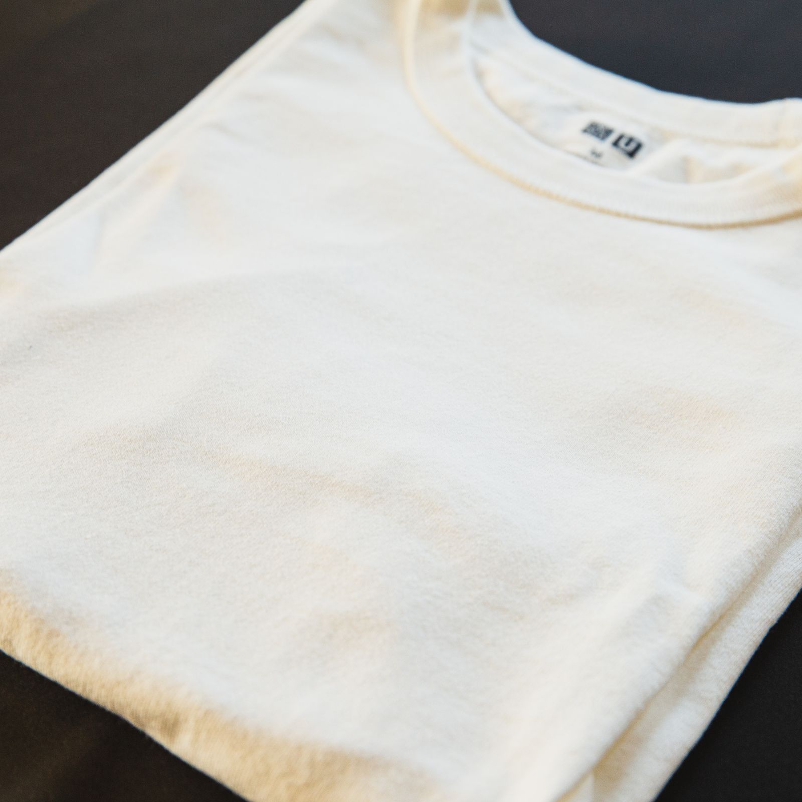 Folded cream cotton t-shirt