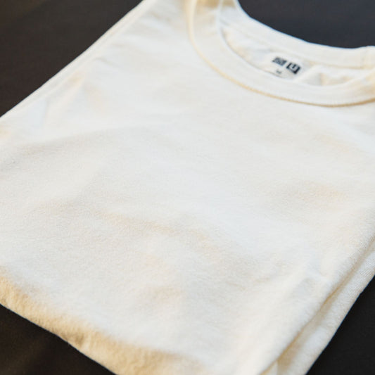 Folded cream cotton t-shirt
